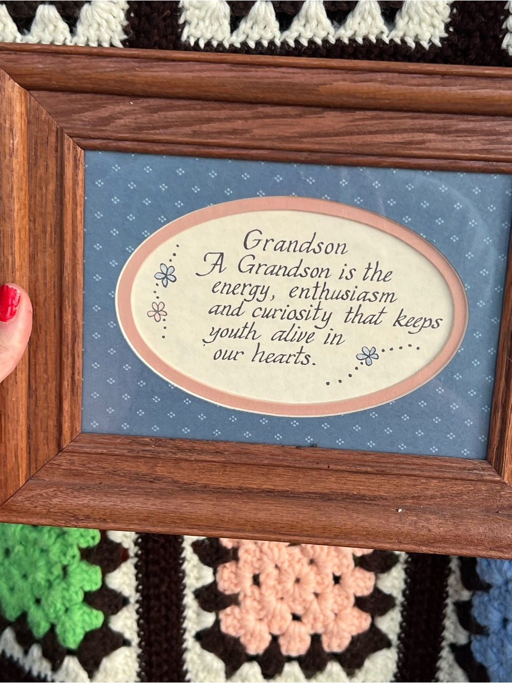 Grandson Inspirational Framed Wall Art Plaque Wood Look Frame 8x10